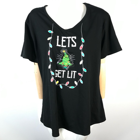 warehouse one Christmas “let's get lit” tee